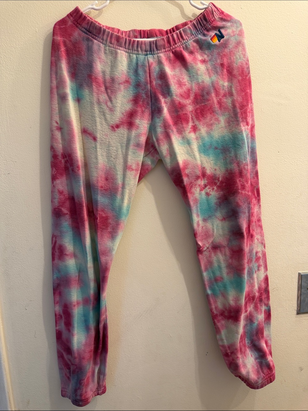 Aviator Nation Kids Tie-Dye Sweatpants - Pink & Teal